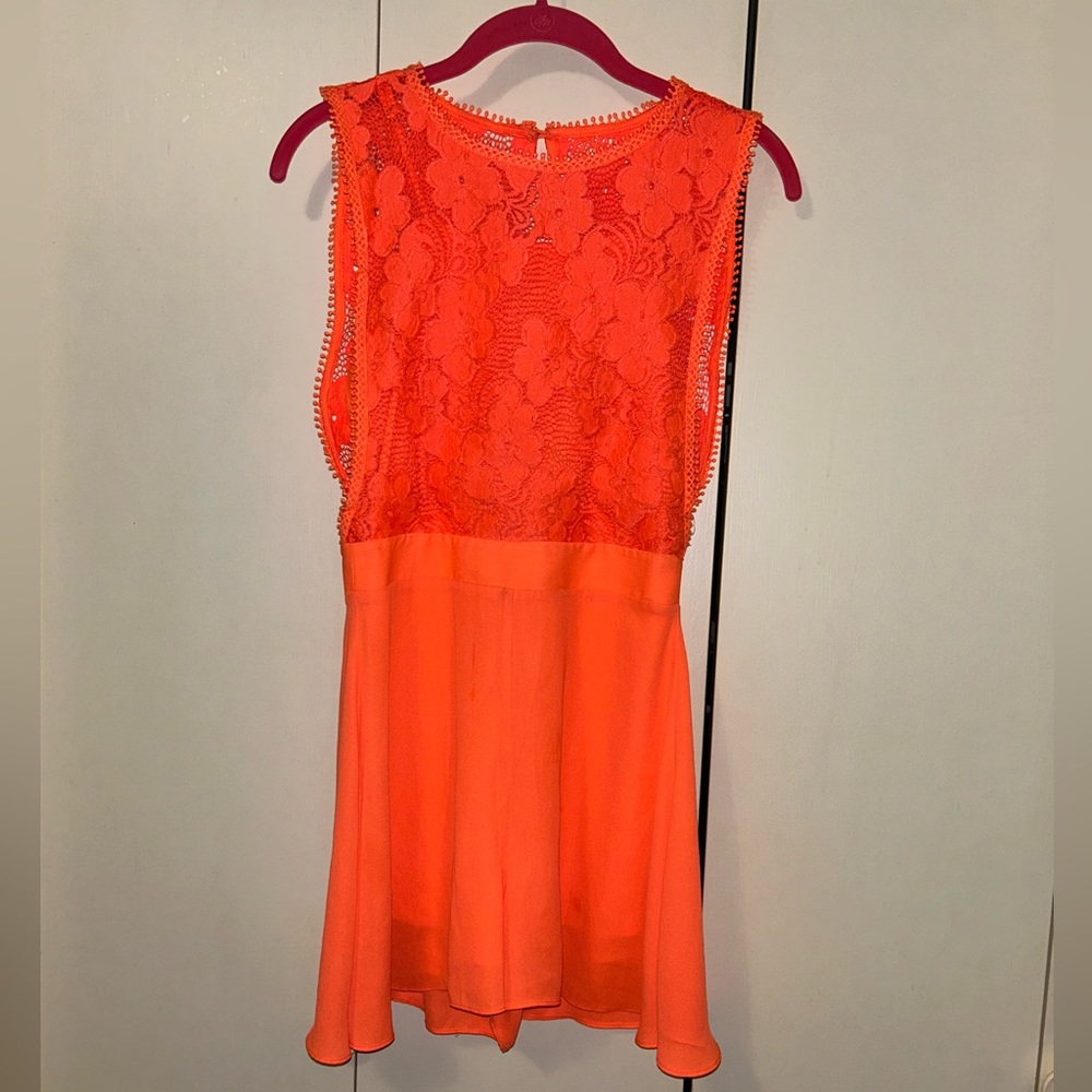🧡🩷Gianni Bini Neon Mixed Media Romper🩷🧡